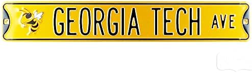 Georgia Tech Yellow Jackets Avenue zvanično licencirani Authentic Steel 36x6 Yellow & amp; Black NCAA Street Sign