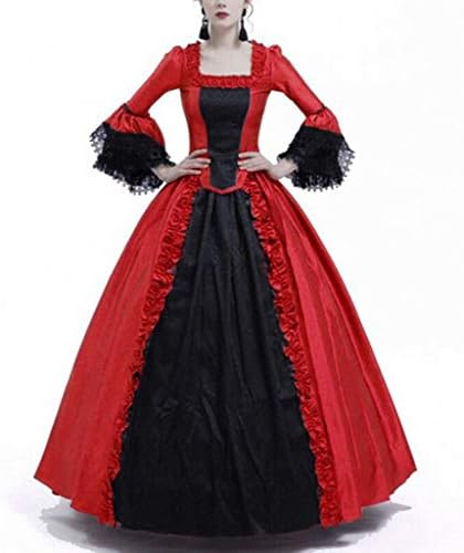 Ženska crna Gotička čipkasta haljina renesansna Srednjovekovna nošnja haljina za Noć veštica čipka preko poda dugačke haljine