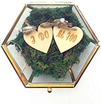 mylifemylove šesterokutna kutija za vjenčani prsten i ja takođe staklena kutija prilagođena kutija za nakit, zaručnički poklon