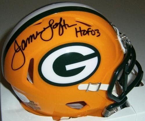 Pakeri James Lofton potpisan Speed mini šlem w / HOF 03 JSA COA NFL šlemovi sa automatskim autogramom sa autogramom
