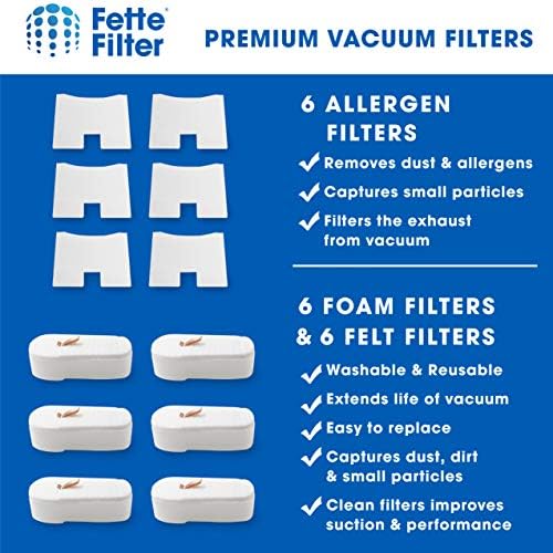 Fette Filter-6 paket Filter Kit kompatibilan sa Shark Vertex & UltraLight vakuum HZ2000, HZ2002, HZ251, HH200, HH202, HZ602 deo
