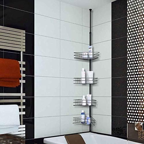 LSJZZ ugaonu tuš kabina 4-sloj metalni kupatilo kutak uvlačiv ne-perforirani stalak za skladištenje za pohranu boca šampona, spužva