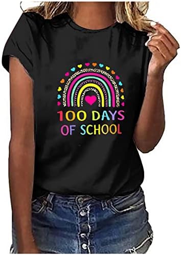 Teen Girls Ljeto jesen bluza s kratkim rukavima odjeća za pamučnu grafičku radnu ured Za smiješna bluza majica za žene 0w 0w
