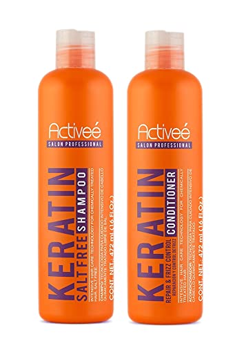 Keratin šampon i regenerator za kosu 16 Oz / keratinom ispravljena i hemijski tretirana kosa Activee Professional