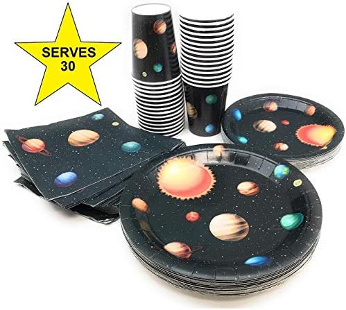 Oojami Outer Space Rođendanska zabava spakujte svemir 9 papirne ploče za večeru 7 desertne papirne ploče 9 oz šoljica 3 slojne salvete