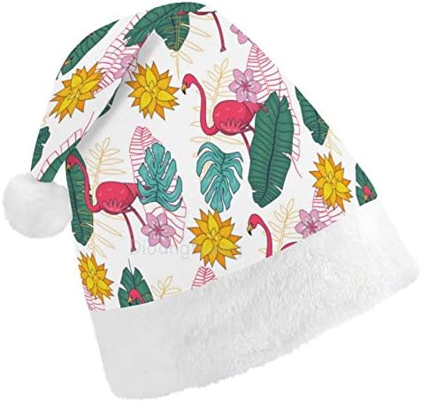 Božić Santa šešir, Flamingo ostavlja Božić Holiday šešir za odrasle, Unisex Comfort Božić kape za Novu godinu svečani kostim Holiday