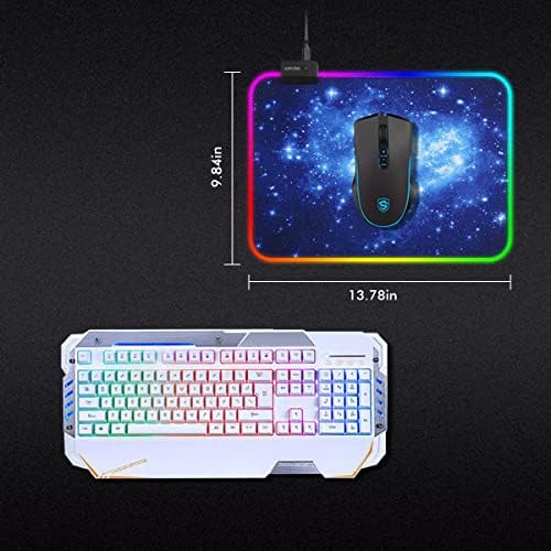 Mala RGB podloga za miša, RGB podloga za miš za igre sa 14 načina osvetljenja, meka neklizajuća podloga za miša LED rasvjeta podloga