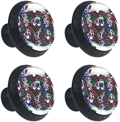 Crna dugmad za ladice u boji muške Note ormar vuče ručke za Komode Komoda Ormar za kante 1,37×1,10 in