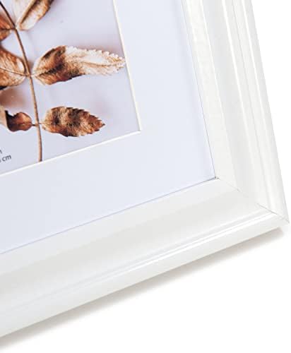 Hogaryo White 5x7 okviri za slike postavljeni 3 paketa, prikaz Slika 4x6 sa prostirkom, HD staklenim okvirom za stol vrh i zidnu montažu