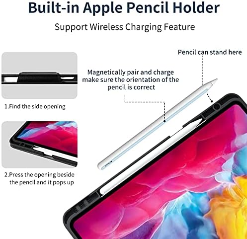 GEXMIL New iPad Pro 12.9 u slučaju 2022/2021 inč, originalna kožna iPad Pro 12.9 Poklopac, sa držačem olovke, olovkom 2 bežično punjenje,