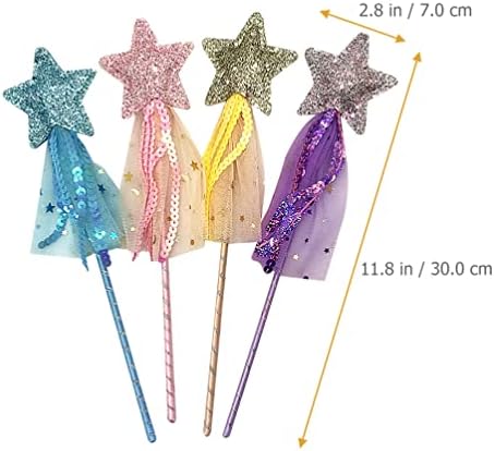 Toyandona Kids Toys Princess Party Favors 4pcs Glitter Star Wands, princeze Angel Fairy Winds za dječji vilinski štap za kostim prop