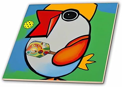 3drose cool smiješna slatka Pickleball riba igra Pickleball Picasso stil - Tiles