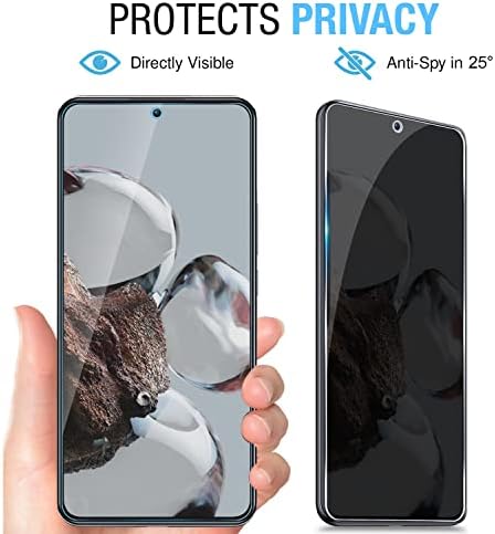 Anbzsign Xiaomi 12 lite s [2 pack] zaštitnik objektiva fotoaparata i [2 pack] Zaštitnik zaslona privatnosti, anti-špijun 9h tvrdoće