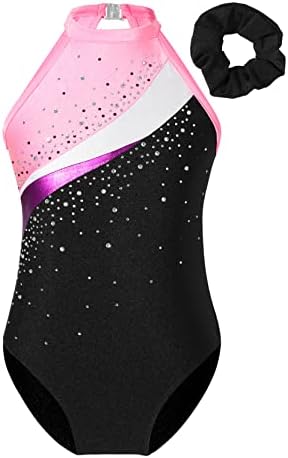 Loyan djecu Djevojke balet Dance Outfit sjajni rhinestone Camisole sa trakom za kosu Jedan komad gimnastički triko