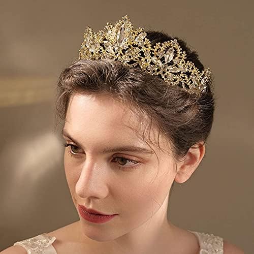 Bmirth barokna vjenčana kruna vještački dijamant vjenčane krune i tijare Crystal Bride Crown Prom kostimirana zabava Dodaci za kosu