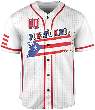 Portoriko bejzbol dres, prilagođeni dres, Camisa de Puerto Rico, bejzbol dres Muškarci, PUERTO RICO