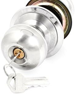 Uxcell kvaka za vrata u kupaonici kvaka za ulazni ključ brava za zaključavanje srebrni ton