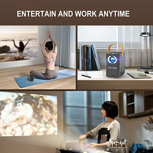 Prijenosni WiFi Bluetooth projektor, Jimtab V1 vanjski projektor Full HD 1080p podržani, mini film sa sklopivim vrećicom za nošenje