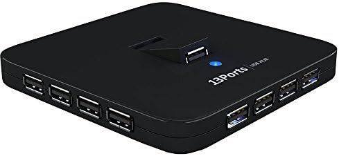 SEDNA Desktop 13 portova USB 2.0 Hub w / AC - DC Adapter-Crna