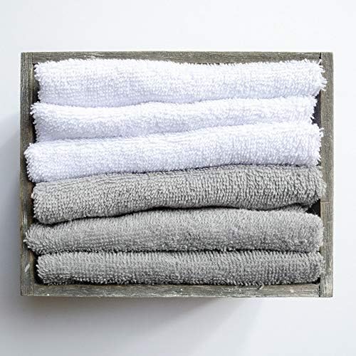 Brielle HOME 6 komada set za pranje, drveni sanduk, siva i bijela