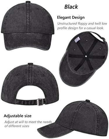 Aosmi 3 Pack Vintage oprani pamuk podesive bejzbol kape za muškarce žene nestrukturirani Tata šešir niskog profila-1 kom / 3 kom