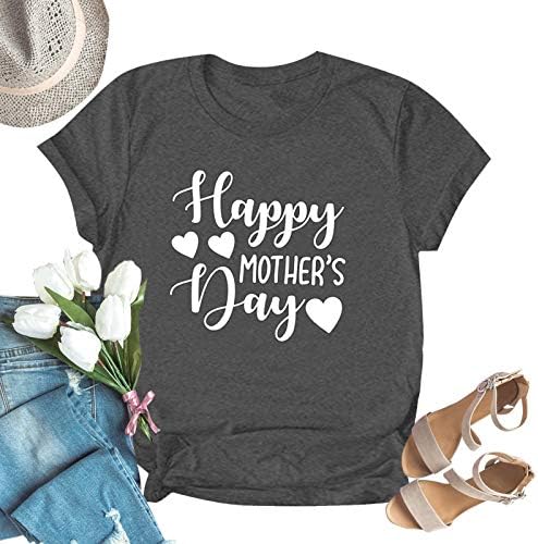 Sretan majčin dan majica 2023 za žene mama baka baka pisma Ispis majica Ljetna casual bluza s kratkim rukavima vrh