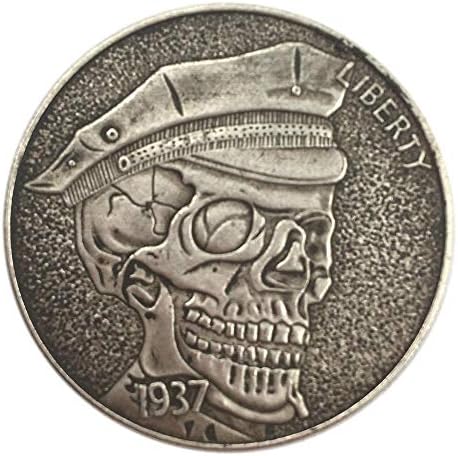 Reljefni 1937. sa šeširom 骷髅 SAD 骷髅 Komemorativni kovanica Micro-ChallercOin kolekcija kolekcija kovanica