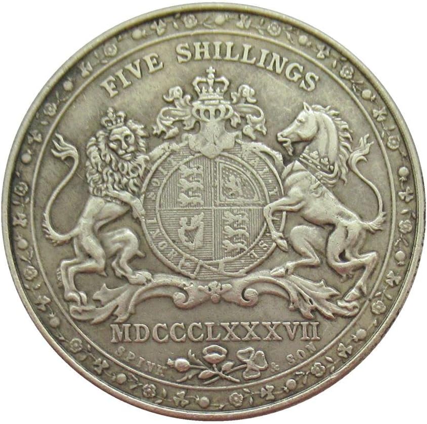 British 5 šiling 1887. stranačka kovanica za spoljnu repliku