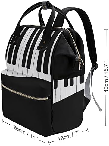 Crno-bijele klavirske tastere ručni ruksak vodootporni ruksak za mamu velike snage