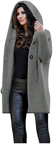 Ženske prevelike džempere proširene verzije Topli kardigan kaput sa kapuljačom pletene džemper dukseri