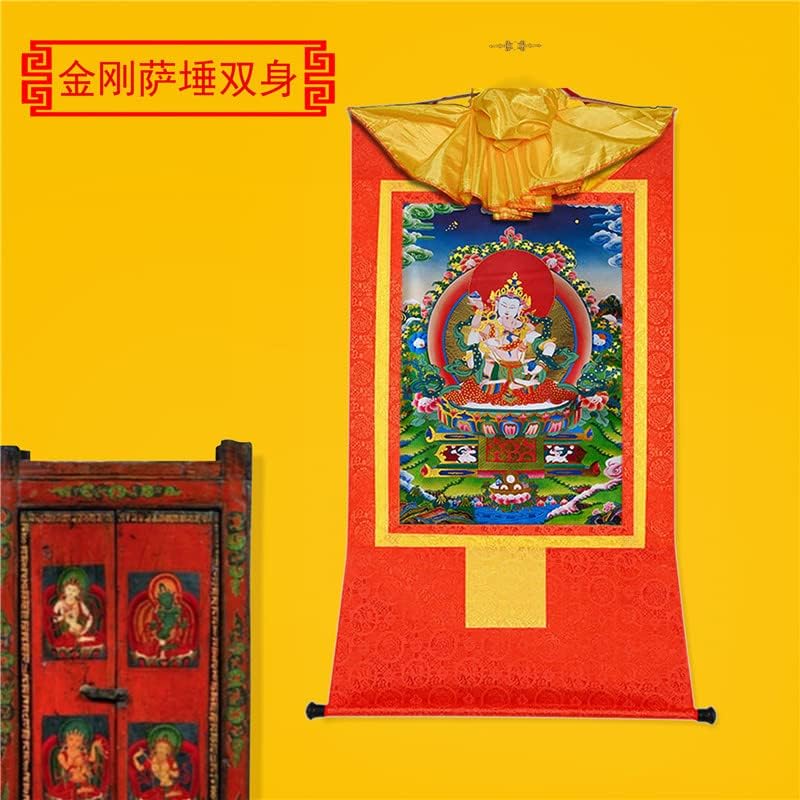 Gandhanra Vajrasatva u Yab Yum, Tibetanska Thangka slikarska Umjetnost, budistička Thangka brokat, Buda tapiserija sa svitkom