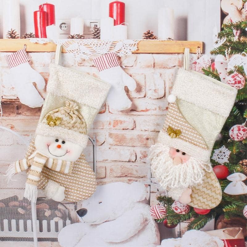 Satmarhz božićne čarape, 1 paket božićnih čarapa personalizirano viseće čarape, božićni likovi 3D plišani pogodan za obiteljski odmor