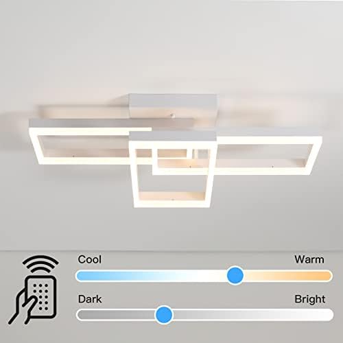 Svjetla za plafon, kvadratna modernu plafonsku svjetlost, 100W LED ispiranje stropne svjetlosne površine, daljinski upravljač zatamnjeni