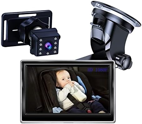 JCarlife bebe automobil, beba kamera sa 8 LED svjetala 1080p Baby Auto monitor zadnje sjedalo, zavojit nosač, široki prikaz, 12V upaljač