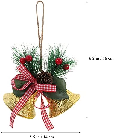 Bestoyard Gold Decor 4 Pairs Golden Tree Viseće zvono Privjesak za zabavu Viseći zvono ukrase Zidni prozor Viseći zvono sa Bogknot