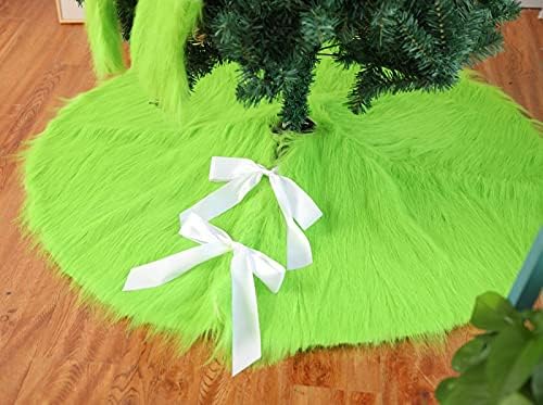 Huijie božićne suknje - zeleni dugi plišani xmas dno Dno prerušiti ukrase, novogodišnja zabava poklona zabava kućne scene uređenje