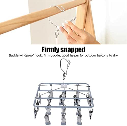 Yasez Vetrootporni stalak za sušenje odeće sa 18 kopči neklizajuća vešalica za veš od nerđajućeg čelika