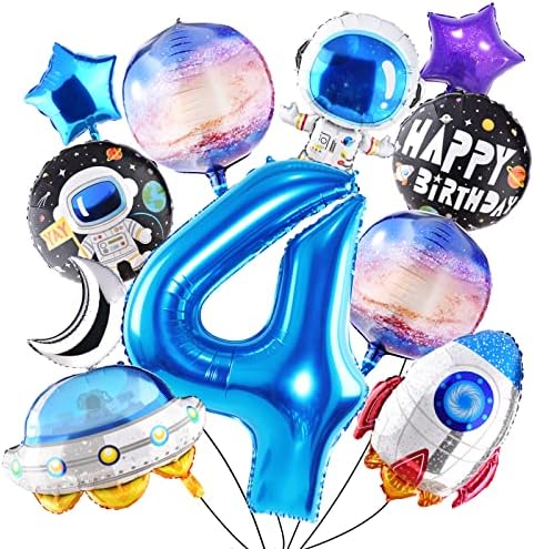 Beyton 11 kom Space tema rođendan zabave za zabavu Astronaut Spaceman Foil Balloons za 4. rođendu na 4. vremenskom prostoru