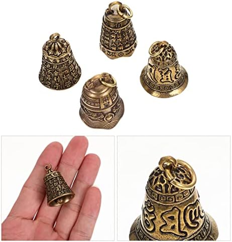 Nuobesty Domaći dekor Početna Dekor 5pcs Mali mesing zvona Mala zvona Vintage Bronza Jingle Bell Metal Feng Shui Bell 4pcs Vintage