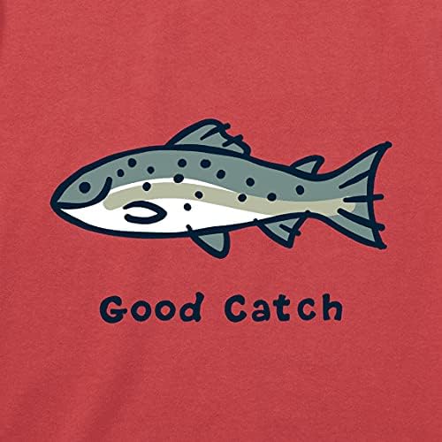 Život je dobar Muška pamučna majica za dobru ribu, kratka rukava grafička majica sa grbom