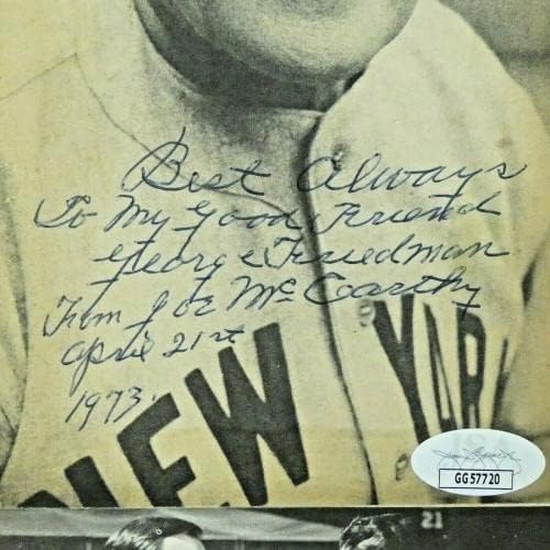 Joe McCarthy bejzbol hof ny Yankees potpisan časopis za magazine 10x12 sa JSA COA - autogramirane MLB fotografije