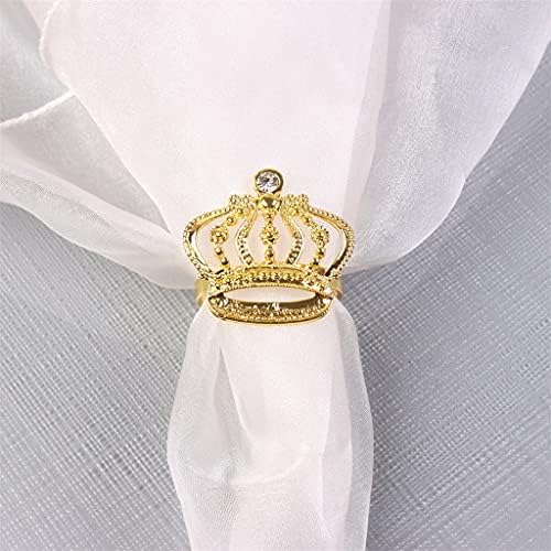 WODMB Zlatni modni prstenovi za salvete Pjenušava kopče salvete Crown Držači salveta Dingnning Tabela Dekor za venčanje