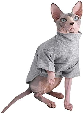 Sphynx CAT odjeća zimske debele pamučne majice s dvostrukim majicama za kućne ljubimce, pulover mačene mačene sa rukavima, bez kose
