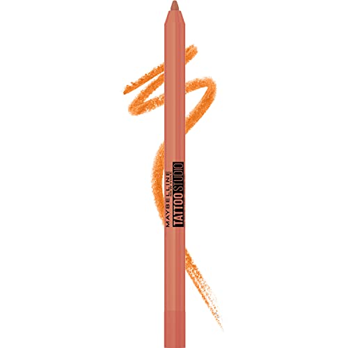 Maybelline Tattoo Studio dugotrajna oštra olovka za oči, klizi na glatkim gel pigmentima sa 36-satnim habanjem, vodootporni narandžasti