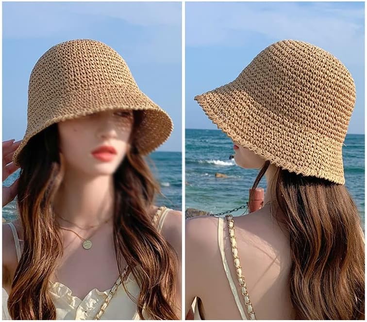Zsedp Ljetna šeširka Sklopivi vanjski suncobran izdubljene paname kape na plaži