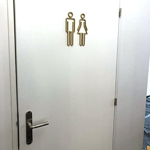 Znak za toalet, toaletni znak, simbol kupaonice, akrilni ljepilo potkrijepljeno muške i ženske kupaonice 8,66 inča