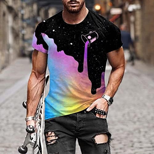 Smiješne majice za muškarce, muške 3D grafičke majice novost blok boja za dječake Slim Fit stilski skakač