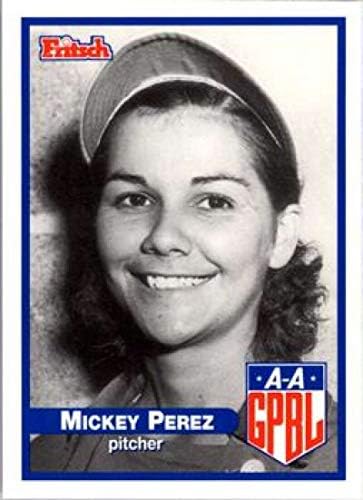2000 AAGPBL serija 3 Baseball 392 Mickey Perez Rockford Peachs RC Rookie Službena sveameričke djevojke Profesionalna bejzbol liga