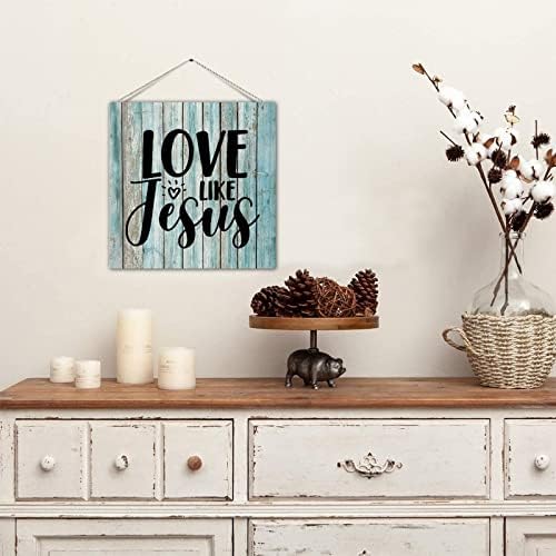 Rustikalno drvo Znak plaketa Ljubav poput Isusa nostalgične seoske kuće drvo daska od ploče Početna Sign Zidna ukras za kuhinjski