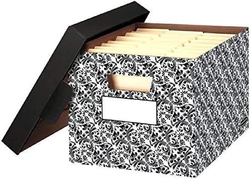 Bankers Box dekorativne kutije za odlaganje sa poklopcima za Kućni dekor brokat, 4 Pakovanje